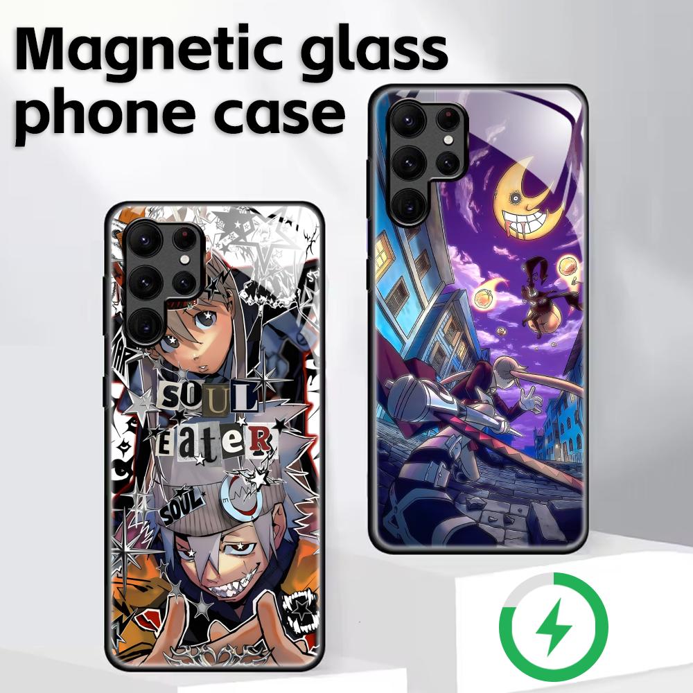 Anime SOUL EATER Phone Case For Samsung S25 S24 S23 S22 S21 S20 Plus Ultra Note20 Glass Magnetic Case