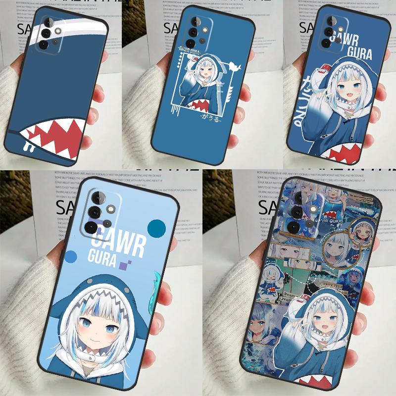 Чехол Gawr Gura Hololive Girl для Samsung Galaxy A54 A34 A14 A13 A33 A53 A12 A32 A52 A71 A51 A15 A25 A35 A55