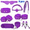 VaHppy SM BDSM Bondage Exquisite Sets 4colors Plush Leather Erotica Sex Toys for Couples Handcuffs Flirting