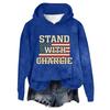 Women's Hooded Long Sleeve Printed Flannel Top Hooded Sweatshirt