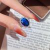 Прямая трансляция: Женское регулируемое кольцо с имитацией танзанита глубокого синего цвета 5 карат с паве из кубического циркония