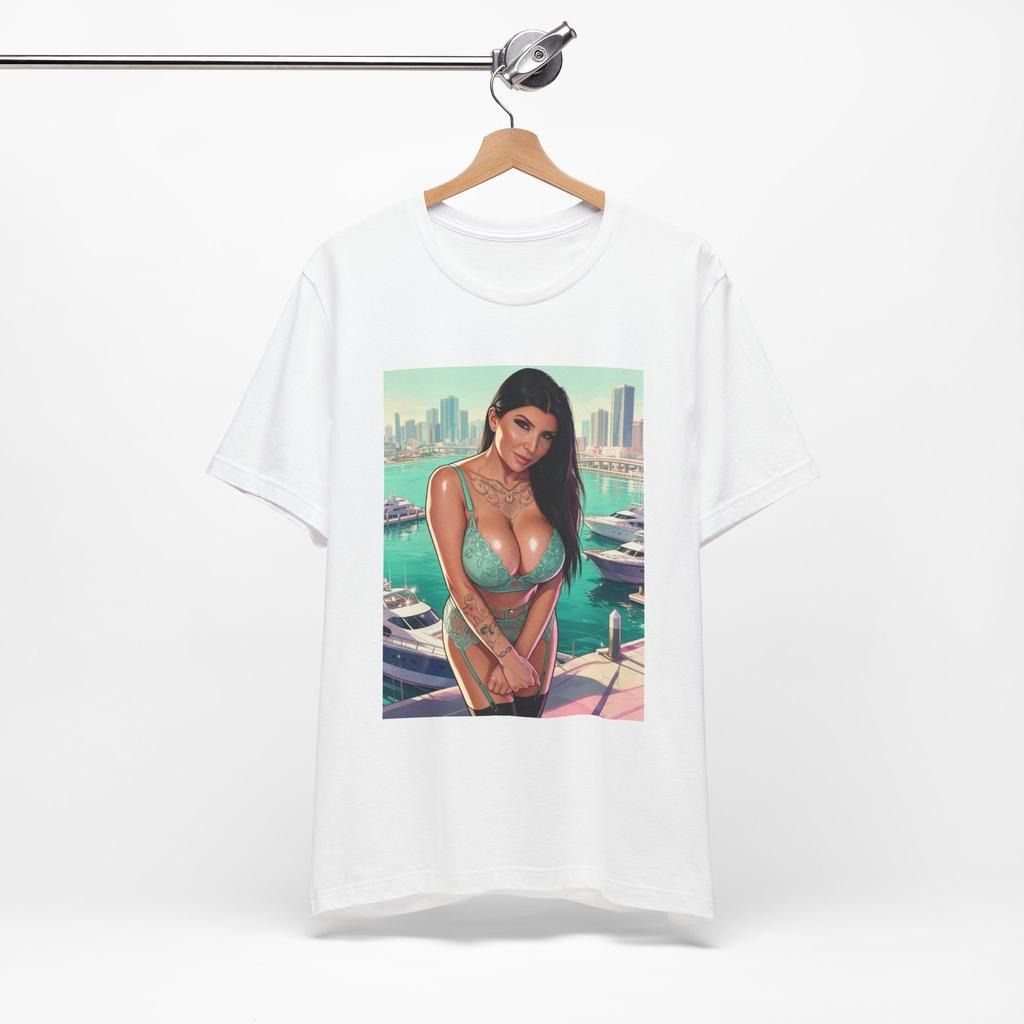 Romi Rain Bikini Pinup T-Shirt | Graphic Streetwear Print Tee