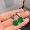 Цветные ювелирные изделия Серьги Параиба Роскошные изумрудные серьги-гвоздики знаменитостей Женские микронаборы имитационных украшений