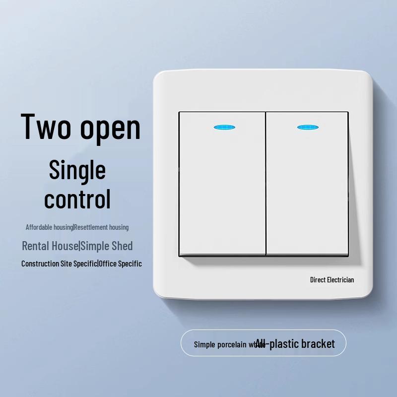 International Electric 1-Gang 4-Way Wall Switch Panel with Triple Button for Bedside Lamp