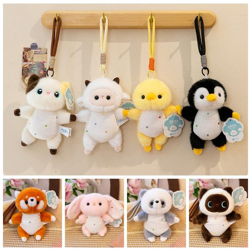 Mini Pocket Size Plush Animal Doll Plush Fridge Sticker Cute Cartoon Plush Ornament Daily