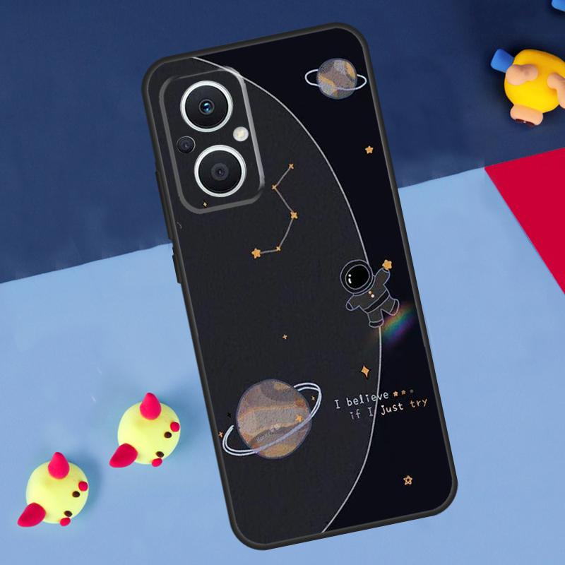 Космический корабль Астронавт Чехол для OPPO Reno 14 13 12 11 10 Pro 8T 11F 12F 13F 14F 7 8 Lite OPPO Find X8 X6 X5 X9 Pro