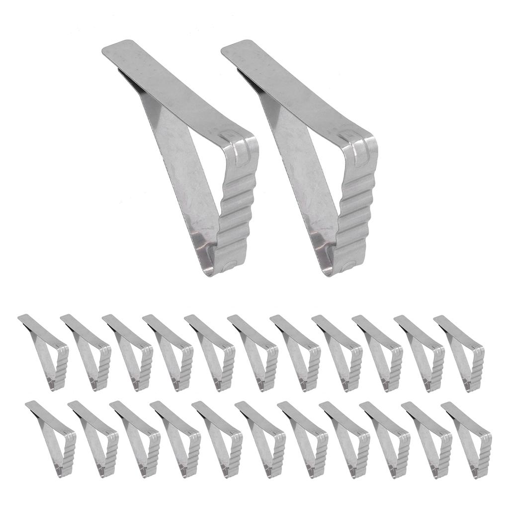 24pcs Table Cloth Holder Stainless Steel Stable Durable Table Cloth Clip for Outdoor Garden Picnic