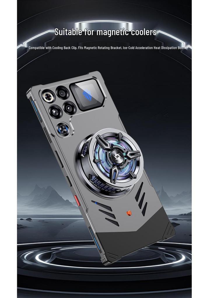 Металлический чехол-накладка RedMagic 11s Pro+ для телефона: Прочный, Ударопрочный, с вращающейся подставкой в виде спортивной машины