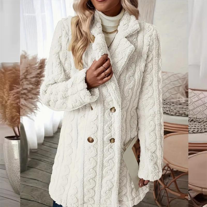 Autumn Winter Women Elegant Solid Color Fuzzy Lapel Coat Warm Casual Soft Zipper Jacket Plush Overcoat Female Fluffy Outwear