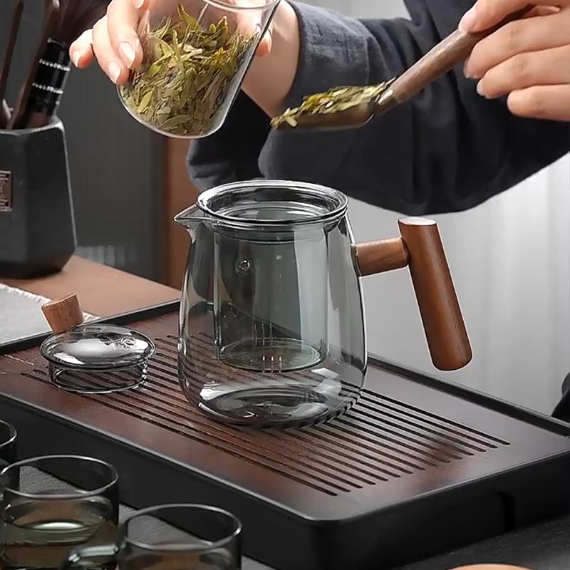 Чайник из толстого стекла GIANXI, офисный чайник, высокотемпературный чайник, чайный сервиз, китайский чайный сервиз, кофейник, фильтр для чая