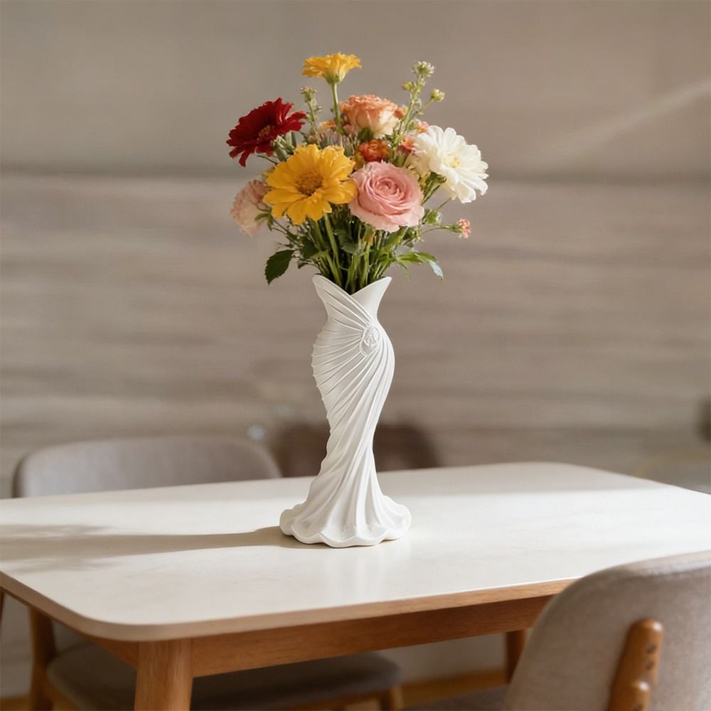 Flower Arrangement 3D Printed Flower Vases Gown-Shaped Decorative Vase  Home Desktop Decorations