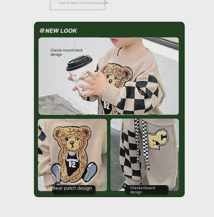2025 Stylish Bear Boy Suit - Trendy Spring & Autumn Baby Sweater for Little Celebrities