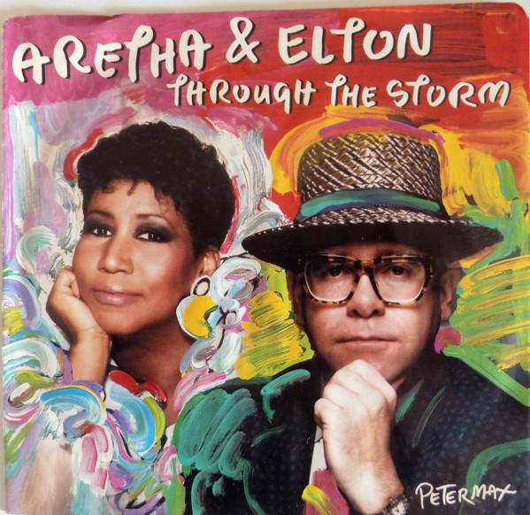 7-дюймовая пластинка ARETHA FRANKLIN ELTON JOHN Through The Storm AS19809 Arista 1989 Канада SoulFunk Б/у