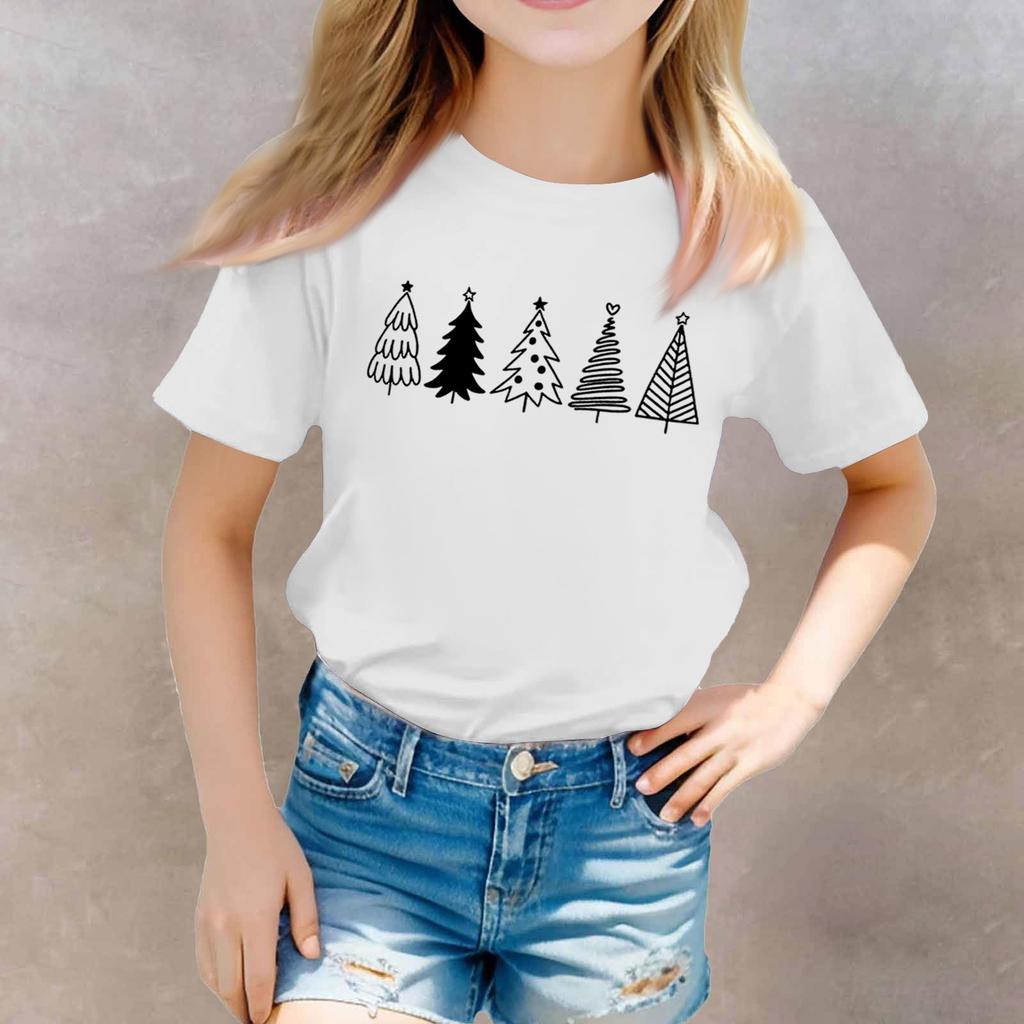 Christmas Day Toddler Girl Boy T-Shirts Kids Top Boys And Girls Printed Short Sleeved T-shirt
