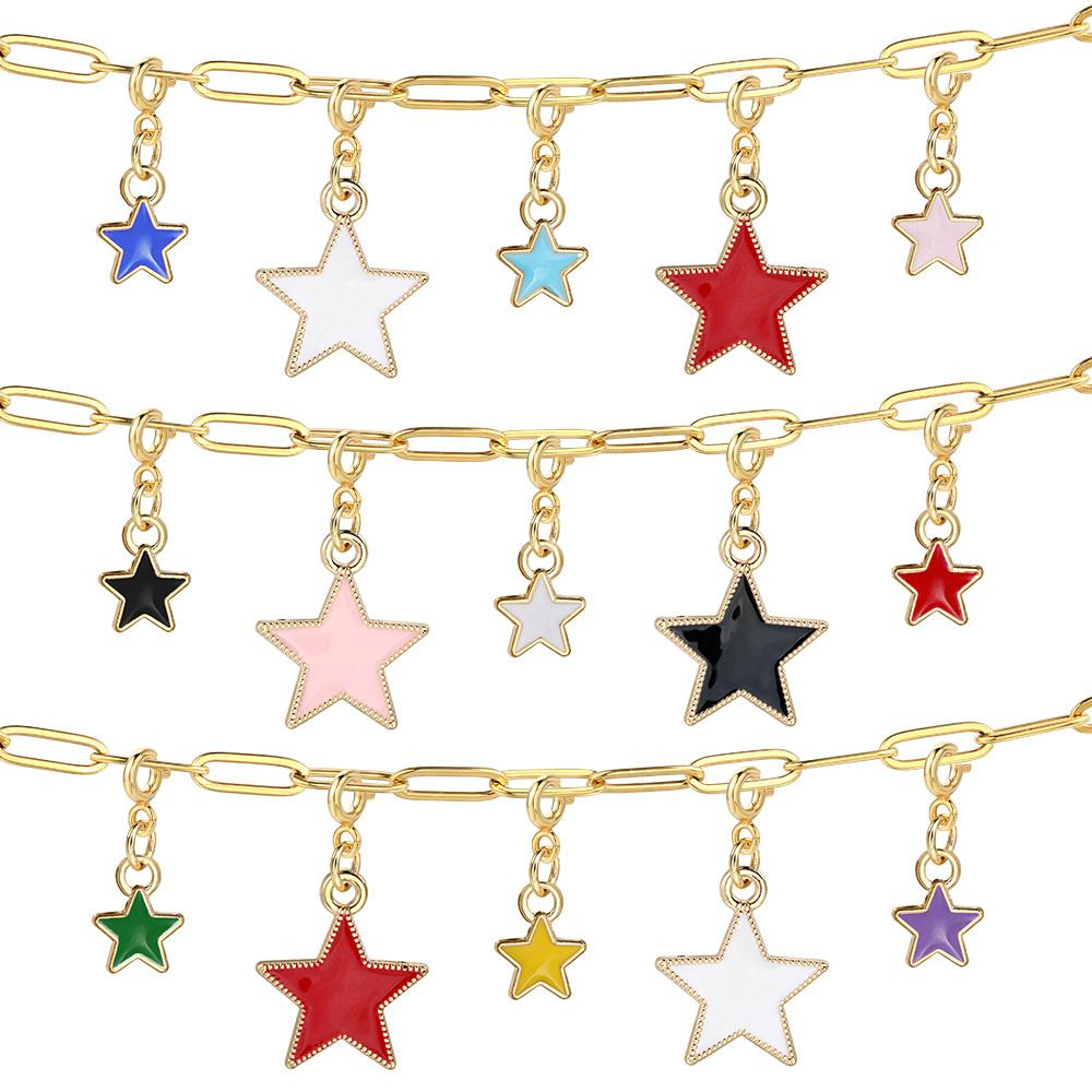 Y2k Punk Star Pendant Charm For Women Men Red Multicolor DIY Making Chain Necklace Jewelry Gift Accessories