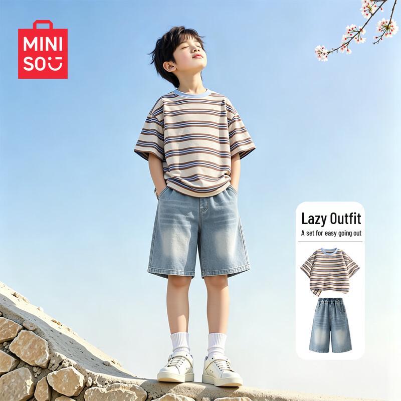 MINISO Boy's 2026 Summer Cotton T-Shirt & Shorts Set