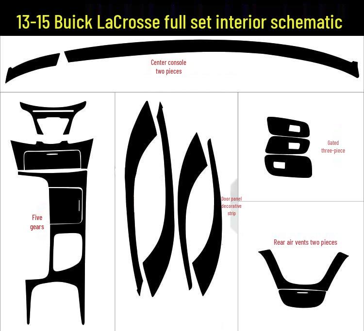 13-15 Buick LaCrosse Carbon Fiber Gear Shift Console Decor Sticker