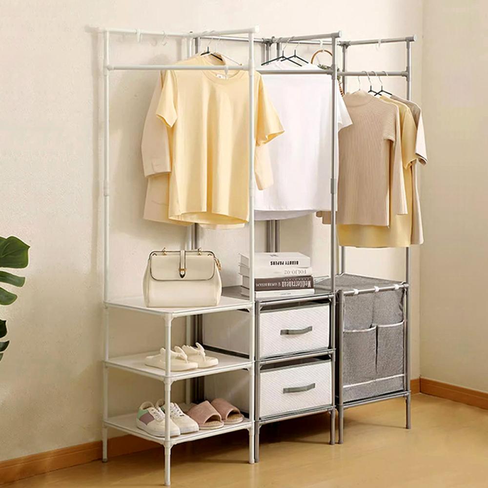 Multi-layer Coat Rack Floor Hanger Vertical Simple Vertical Clothes Hanger Corner Bedside Table Clothes Storage Cabinet Family