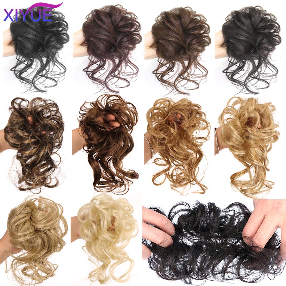 Synthetic Hair Bun Chignon Messy Curly Hair Band Elastic Scrunchy False Hair Pieces For Women Hairpins Black Brown