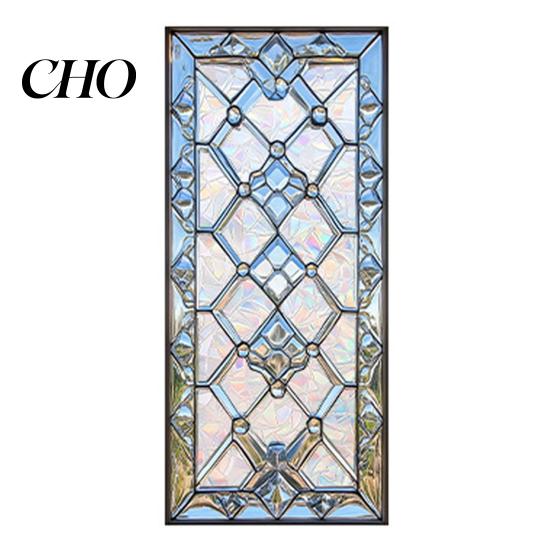Stained Glass Window Film Film, Geometric Patterns Clings, Decorative Rainbow Static Sticker Sticker, UV Block Heat Control Covering for Kitchen,