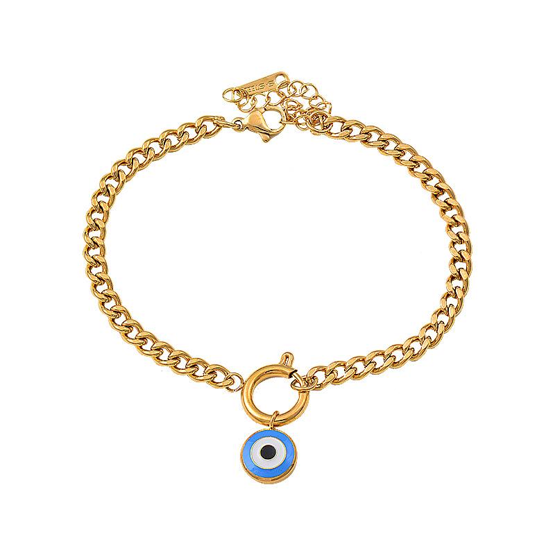 Браслет из титана и титановой стали с капающим процессом, голубые глаза, не выцветают, цветные украшения