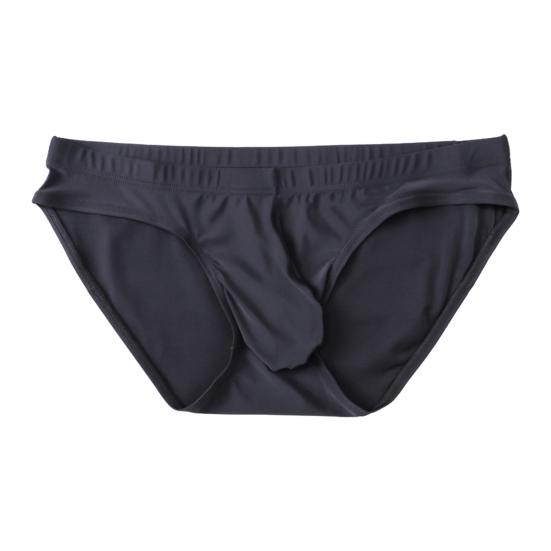 Men Briefs Low Waist U-Convex Wrap Bag Panties Solid Color Ice Silk Smooth Seamless Sexy Underwear Daily Wear
