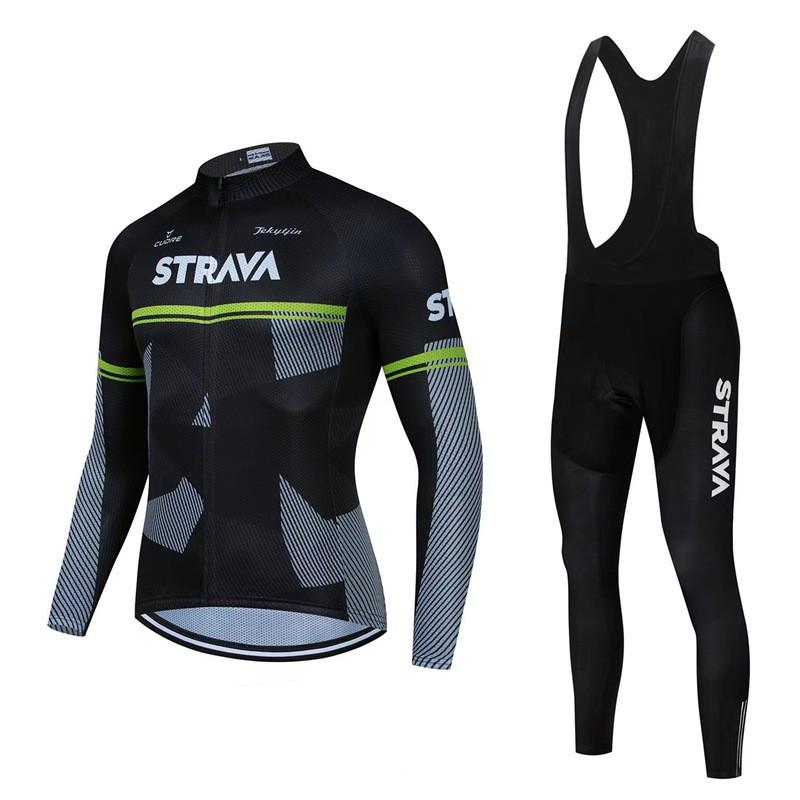 STRAVA Long Sleeve Cycling Jersey Road Mountain Bike Quick Dry Breathable Sportswear