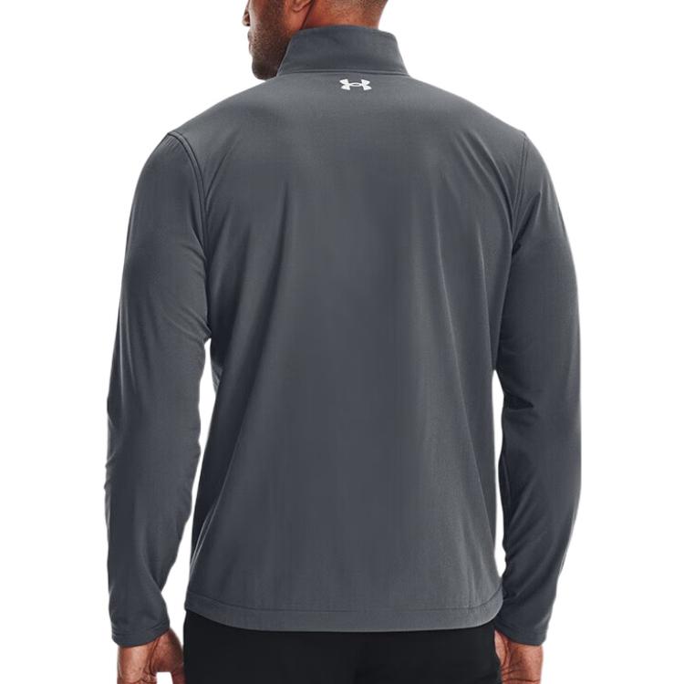 Under Armour Куртка Storm Revo однотонная с напечатанным логотипом и застежкой-молнией, воротником-стойкой, мужская куртка серого цвета 1373407-012
