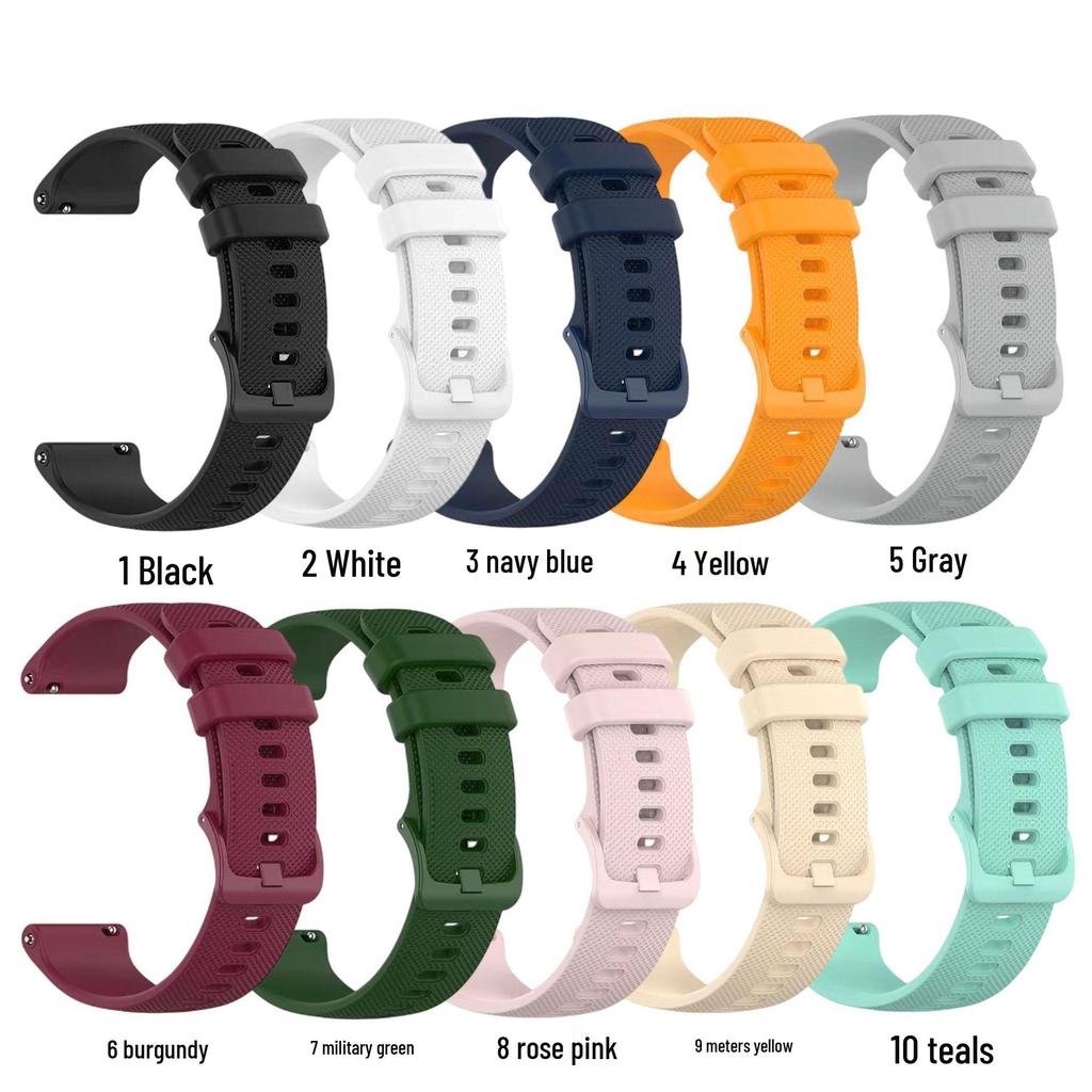 Universal Silicone Quick Release Watch Band for Samsung, Huawei, Garmin (18/20/22mm)