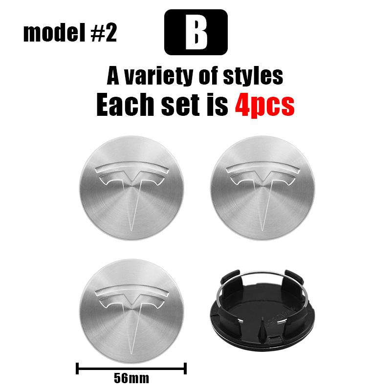 4Pcs Black Silver 56mm Car Wheel Center Caps Hub Cover For Tesla Model 3/Y/S/X Tesla Logo Hub Caps Wheel Hub Covers Accessories