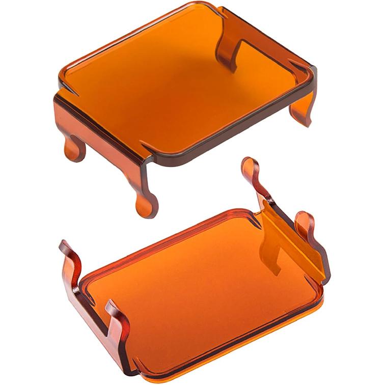 2PCS Pod Light Covers Amber 3 Inch LED Light Bar Cover Amber LED Pods 3X3 Square Work Lights Cube Covers Ditch Pods PC Lens Cover