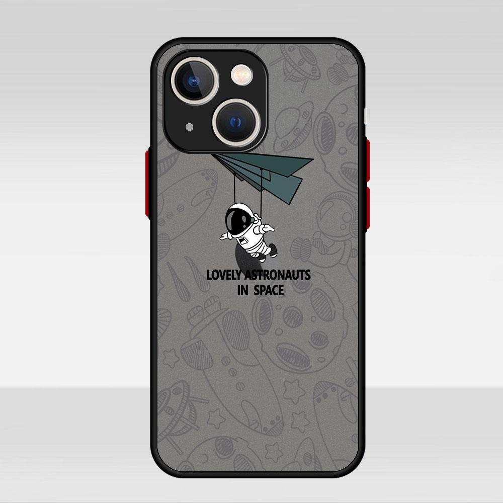 Матовый чехол с милым мультяшным астронавтом для Apple iPhone 14 11 13 7 12 Pro 7 XR XS Max 8 6s SE 2022, мягкий чехол для телефона