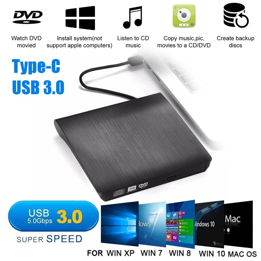 Внешний USB 3.0 Type-C Высокоскоростной DL DVD RW Пишущий привод CD Пишущий привод Тонкий Портативный Оптический привод 138x135x19ММ