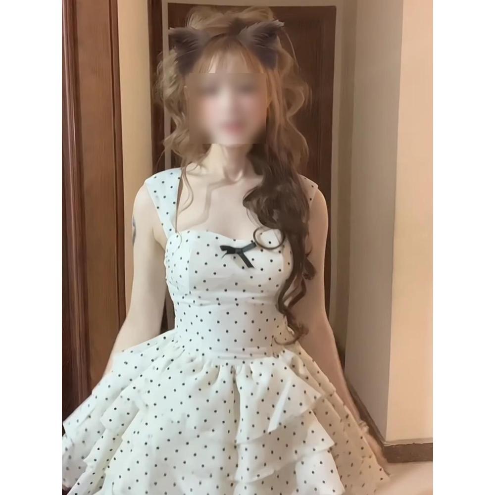 Милая милая пышная юбка в горошек, повседневное платье для девочки в стиле принцессы, юбка-торт для дочери