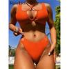 Sexy V Neck Mid Waist Padded Bikini Female Swimsuit Women Swimwear Two-pieces Bikini Set Bather Bathing Suit Swim Lady