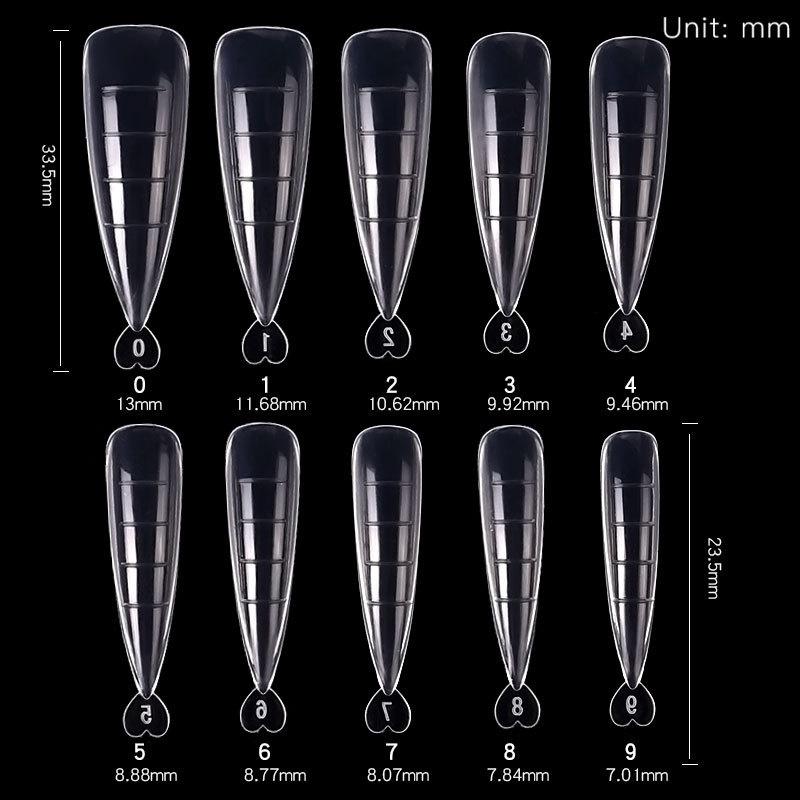 100Pcs/Box Stiletto Nail Mold Tips Nail Dual Forms For Poly Nail Gel Finger Extension Nail Art UV Builder Easy Find Extension Tool