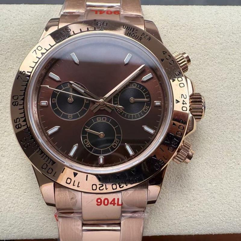 Мужские автоматические механические часы Rolex Daytona 40 мм, многофункциональные, с инкрустацией бриллиантами.
