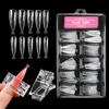 100Pcs Nail Tips with Scale + Nail Clip for Nail Extension Home Salon Manicure Use
