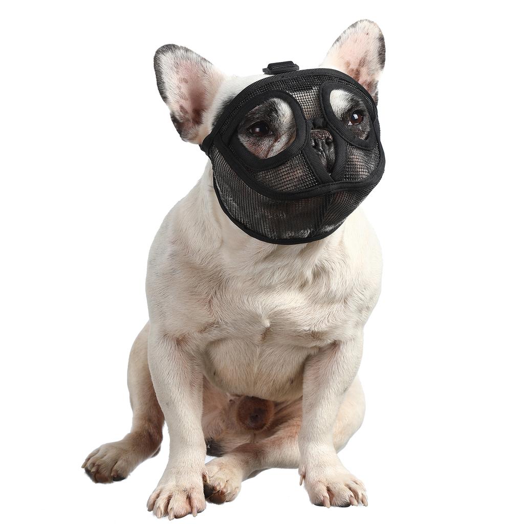 Намордник для собаки с короткой мордой, намордник для бульдога, регулируемая дышащая сетка для тренировки кусающего лая