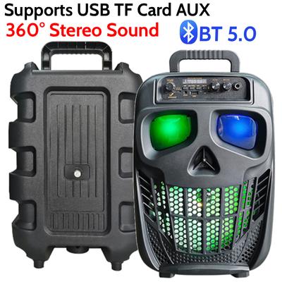 Беспроводная портативная колонка Skull с поддержкой Bluetooth 5.0, колонка-караоке, PA-система для караоке для вечеринок на открытом воздухе, дома, в путешествиях