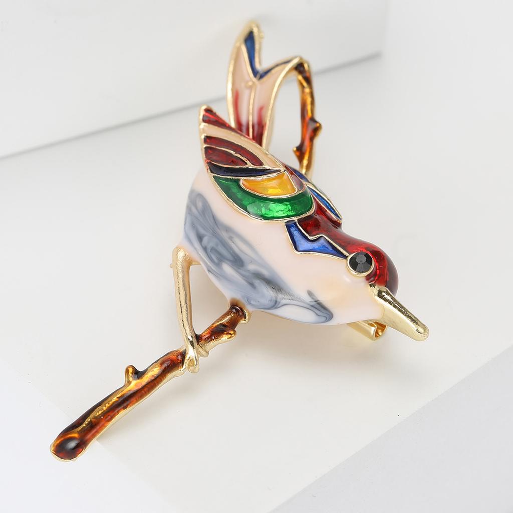 Брошь-птица из сплава с эмалью Модный простой женский костюм кардиган корсаж украшение булавка