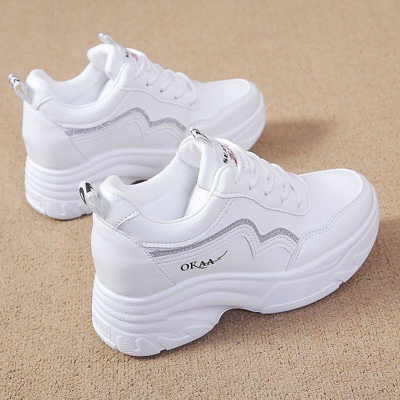 Fashion 2025 Spring and Autumn New Versatile Inner Women's Shoes Casual Sports Daddy Shoes Casual Shoes Square Head