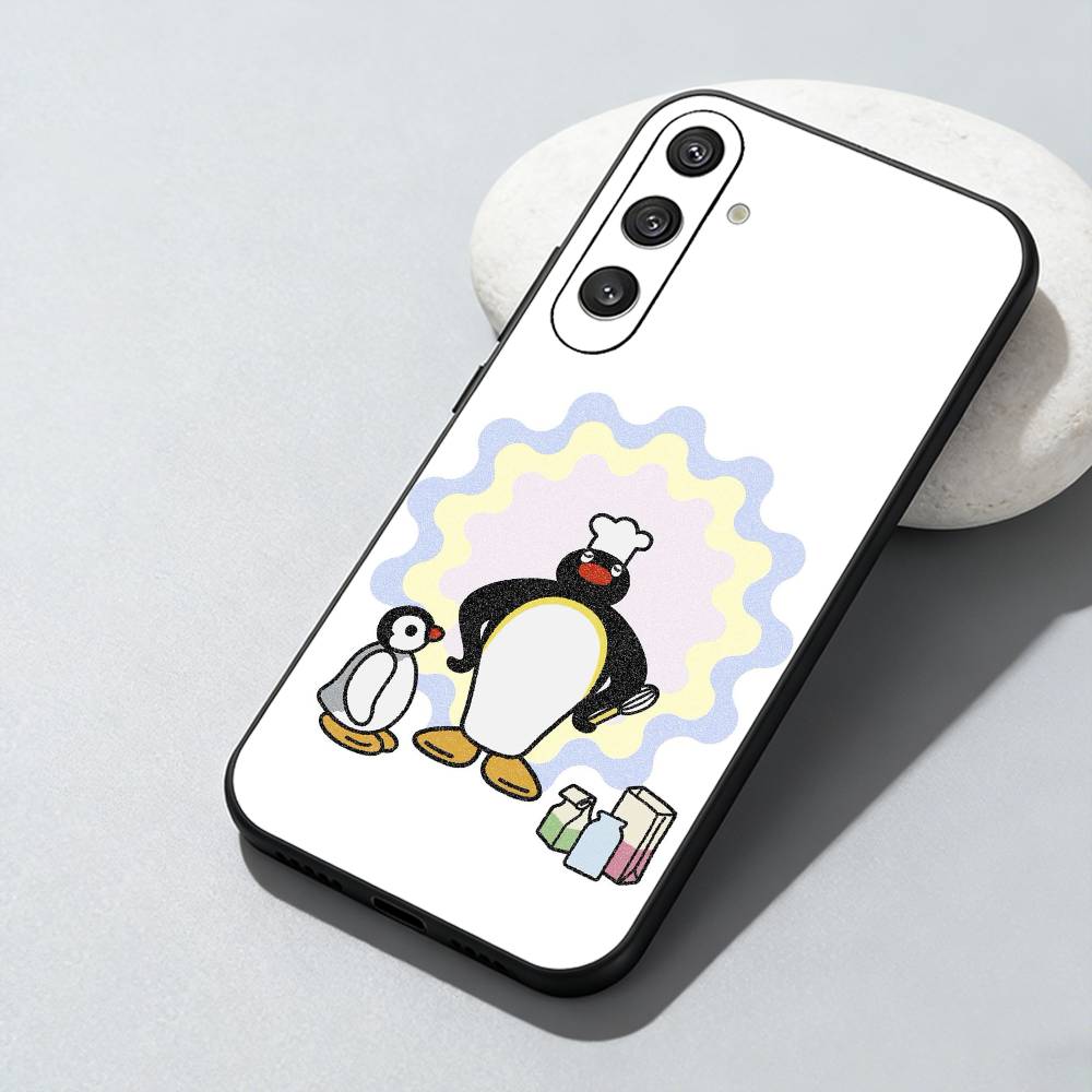 P-Пингвин Забавный Вырезанный Чехол Для Телефона Для Samsung Galaxy A73,A72,A71,A70,A52,A51 Другие Мягкий Черный Чехол