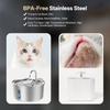 3.2L Stainless Steel Pet Water Fountain With Visible Window Filtration System Automatic Cat Fountain for Cats/Dogs Drinking Bowl