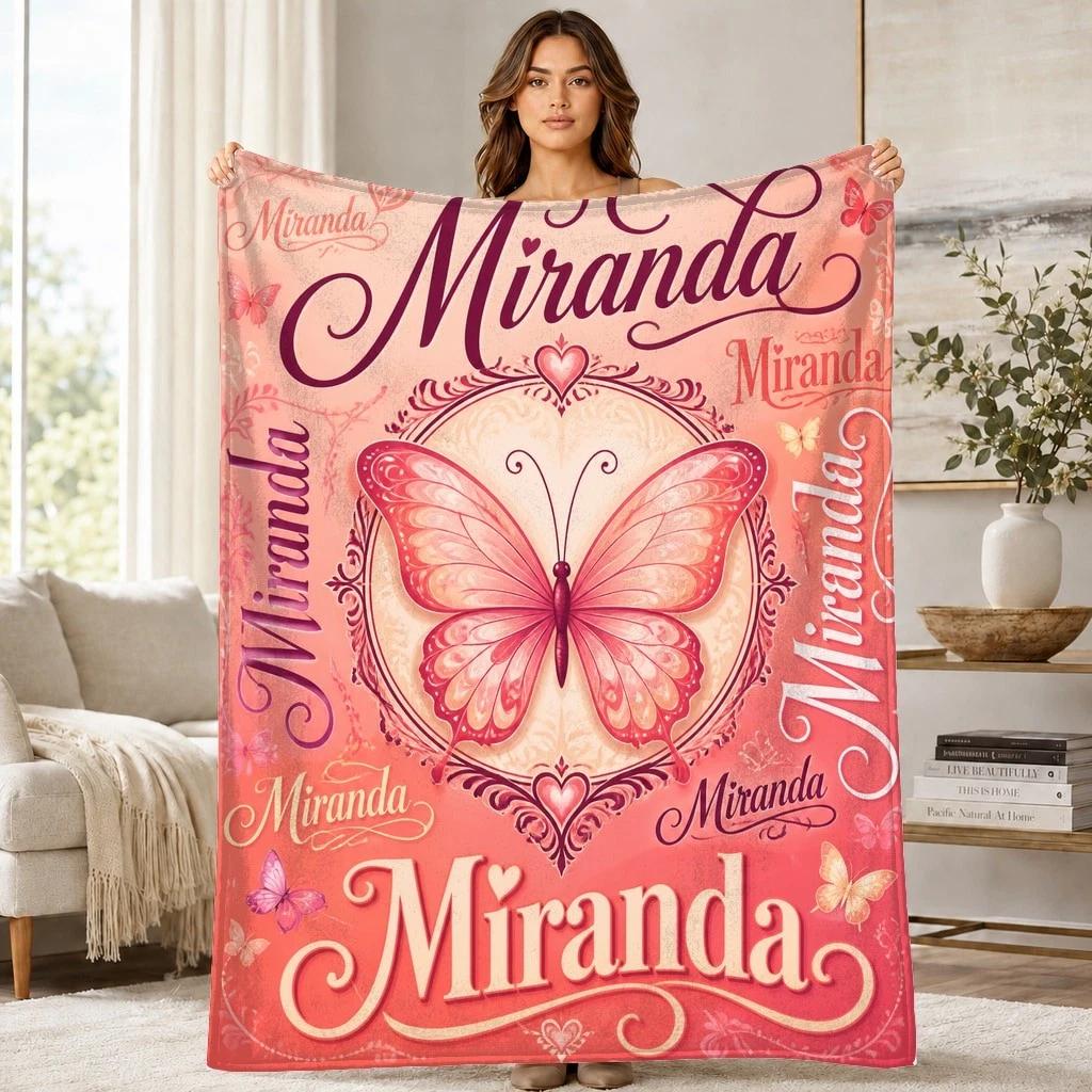 Butterfly Coral Fleece Blanket