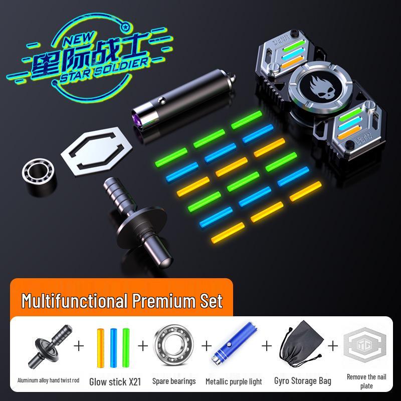 Yijue Светящийся Деформируемый Пальчиковый Гироскоп - Детская Игрушка для Снятия Стресса с Черными Технологиями