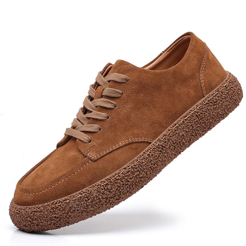 2024 Luxury Brand Cow Suede Retro Youth Latest Trend Sneakers Leather Men Dating Work Party Shoes Outdoor Lace-up Loafers Shoes