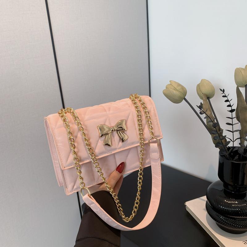 Модная маленькая сумка-мешок в стиле аромата, легкая, роскошная, для женщин, новая, с бриллиантовой цепочкой, маленькая квадратная сумка-бабочка, сумка через плечо на одно плечо