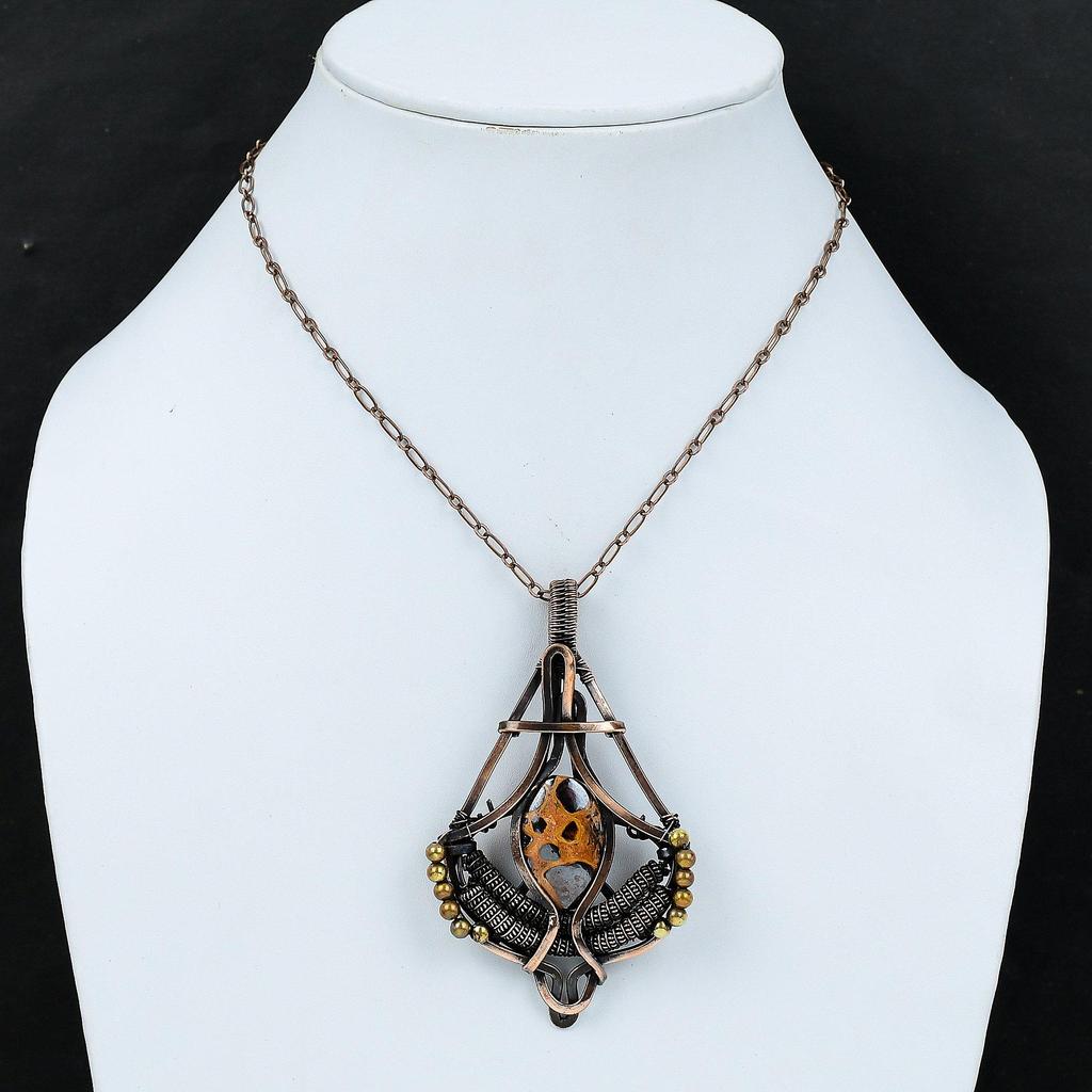 Подвеска из боксита, подвеска из медной проволоки, ювелирные изделия из боксита, подвеска ручной работы, ювелирные изделия из медной проволоки, подарок для мамы, подвеска из натурального драгоценного камня