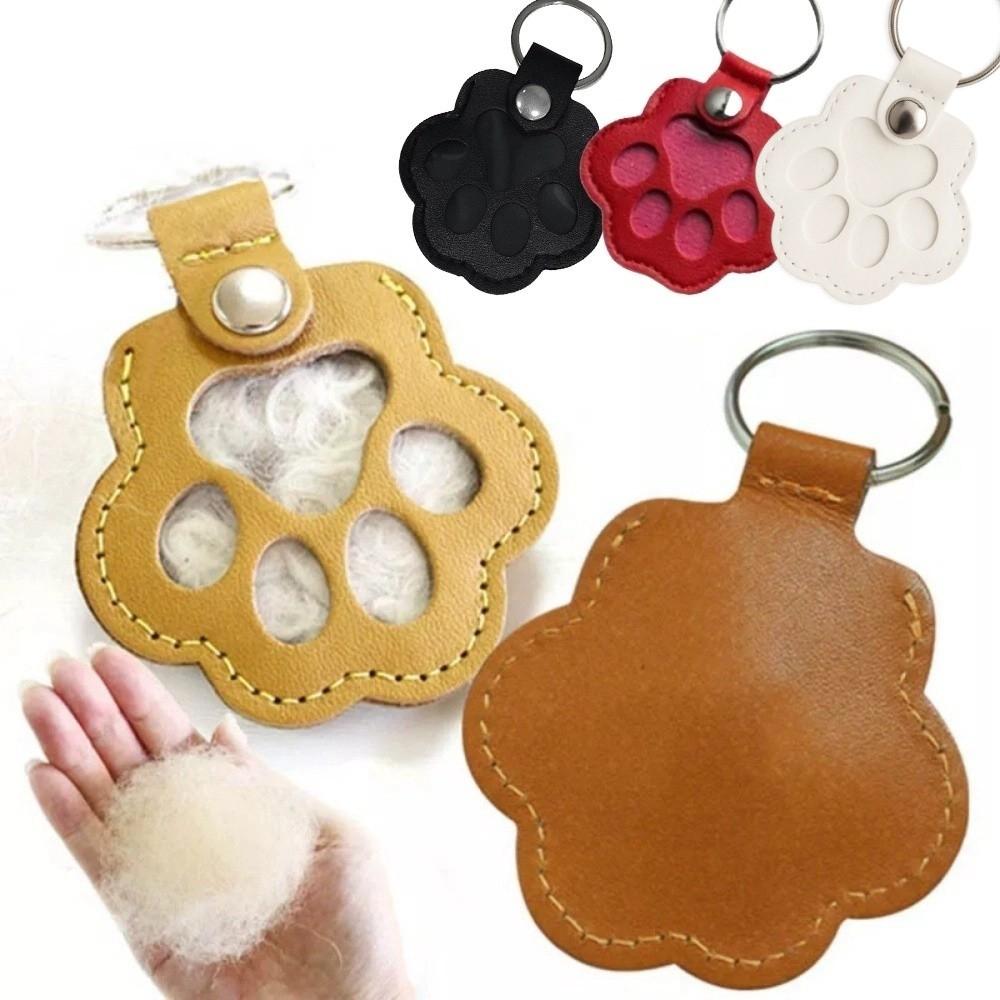 Cute Pet Hair Storage Bag Kitty Dogs Paw Pendant Fashion Cat Claw Keychain  Unisex